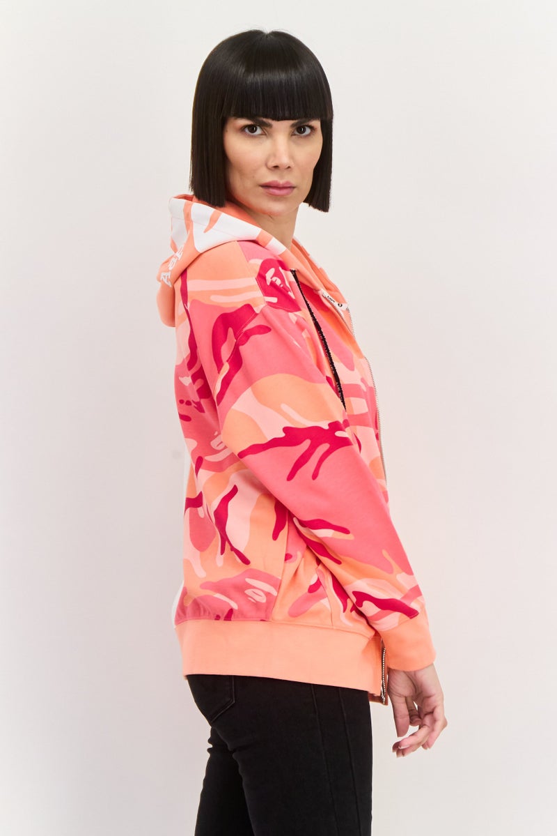 Aape By A Bathing Ape سويت شيرت بغطاء رأس بأكمام طويلة للنساء بشعار العلامة التجارية، أبيض - Image 4